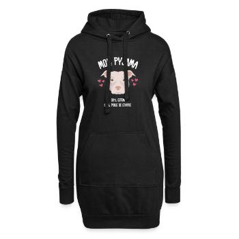 Lustige Hundestaff-Schlafanzüge - Hoodie-Kleid - Schwarz - Vorne