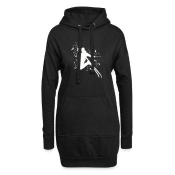 Ski alpin Sports d’hiver Ski nordique - Sweat-shirt à capuche long Femme - noir - Devant