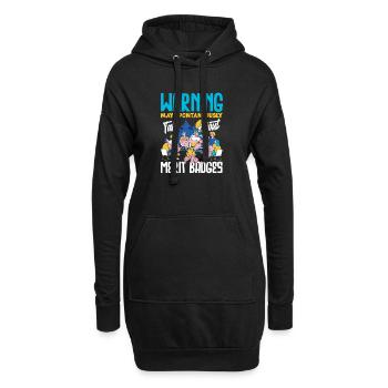 Lustiges Pfadfindergespräch Über Marit Abzeichen - Hoodie-Kleid - Schwarz - Vorne