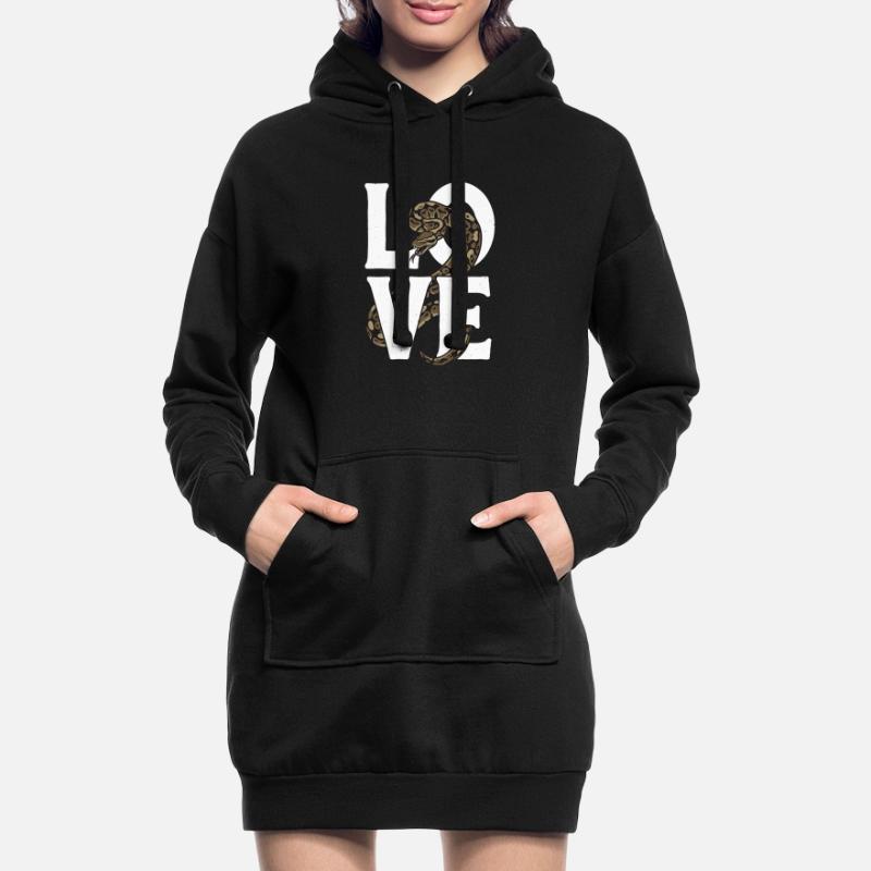 Königspython Schlangen LOVE Terrarium Python Hoodie-Kleid