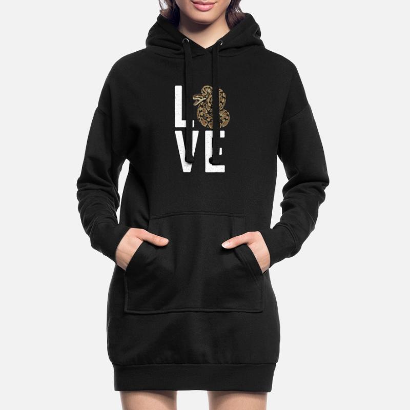 Königspython Schlangen LOVE Terrarium Python Hoodie-Kleid