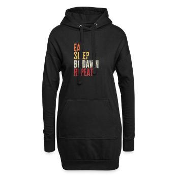 Mange, dors Be Dawn, Répète Nom rétro - Sweat-shirt à capuche long Femme - noir - Devant
