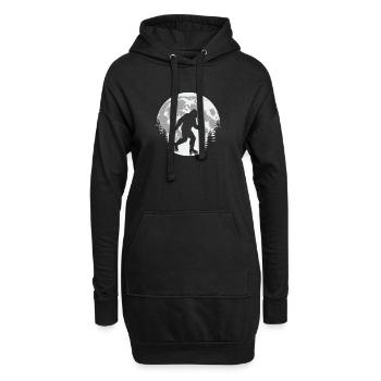 Bigfoot Roller Skating Mond - Hoodie-Kleid - Schwarz - Vorne