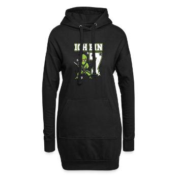Ich bin 7 Ninja 7. Geburtstag Grüne Karate - Hoodie-Kleid - Schwarz - Vorne