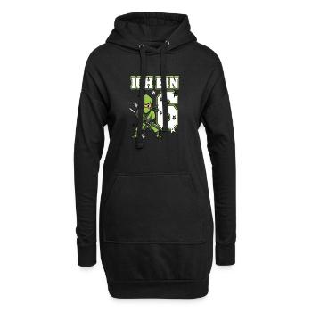 Ich bin 6 Ninja 6. Geburtstag Grüne Karate - Hoodie-Kleid - Schwarz - Vorne