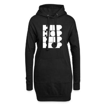 Fettgedruckte Block-Hip-Hop-Typografie - Hoodie-Kleid - Schwarz - Vorne