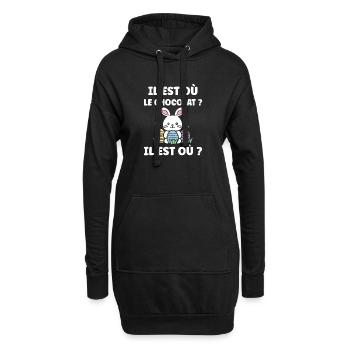 Wo ist die Schokolade? - Hoodie-Kleid - Schwarz - Vorne