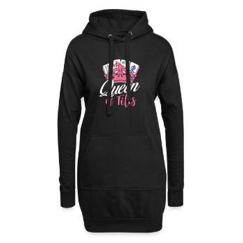Königin der Fliesen Mahjong Liebhaberin Mah Jong - Hoodie-Kleid - Schwarz - Vorne