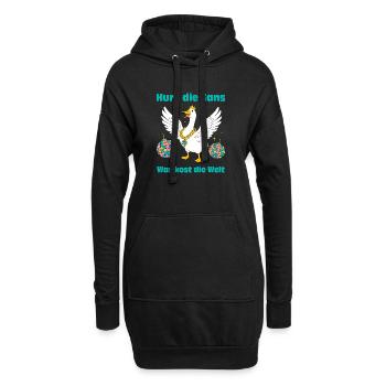 Disco Gans: Hura die Gans, was kost die Welt! - Hoodie-Kleid - Schwarz - Vorne