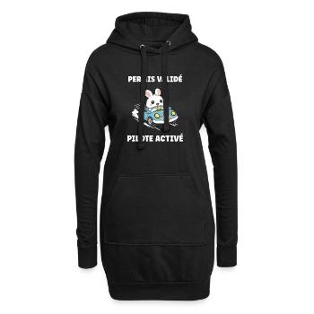 Humour j'ai mon permis de conduire - Sweat-shirt à capuche long Femme - noir - Devant