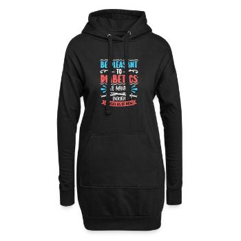Diabetes Typ 1 Diabetiker - Hoodie-Kleid - Schwarz - Vorne