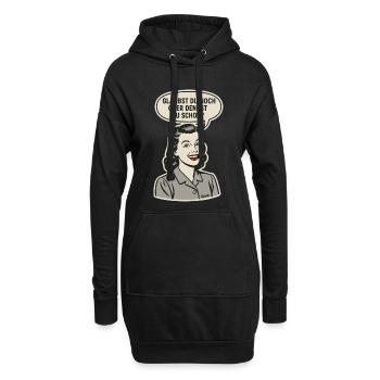 Retro Frau mit Glaubst du noch Schriftzug - Hoodie-Kleid - Schwarz - Vorne