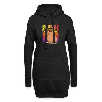 Bruh Capybaras, lunettes de soleil mignonnes et drôles - Sweat-shirt à capuche long Femme - noir - Devant