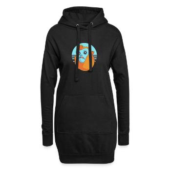 Singe à nez court Chimpanzé singe - Sweat-shirt à capuche long Femme - noir - Devant