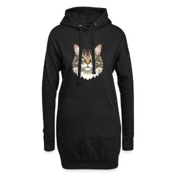 Maine Coon Chat Chat Maman Chat Maine Coon Chats - Sweat-shirt à capuche long Femme - noir - Devant