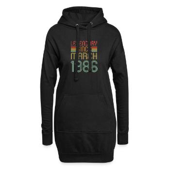 Legendary since March 1986, Retro, Geburtstag - Hoodie-Kleid - Schwarz - Vorne