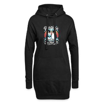  Pinguin Im Herzen Süße Pinguin Liebe Für Pinguin - Hoodie-Kleid - Schwarz - Vorne