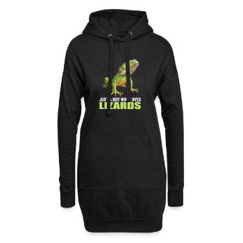 Eidechsen Eidechse - Hoodie-Kleid - Schwarz - Vorne
