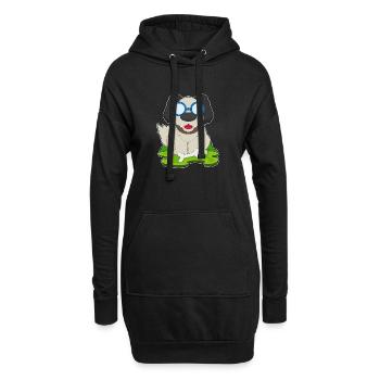 Os de chien - Sweat-shirt à capuche long Femme - noir - Devant