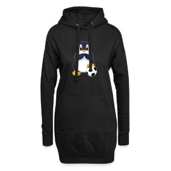 Pinguin Fußballspieler Fußball Sport - Hoodie-Kleid - Schwarz - Vorne