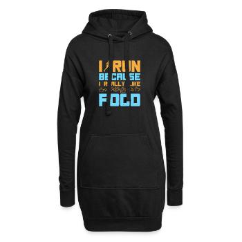 Running I Run I Like Food Marathon Runner - Hoodie-Kleid - Schwarz - Vorne