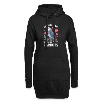 Graupapagei Sprüche Lustiges Graupapagei Geschenk  - Hoodie-Kleid - Schwarz - Vorne