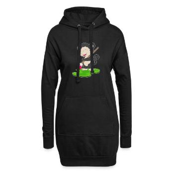 Monkey Painter Brush Painting - Hoodie Dress - black - Front