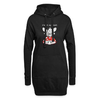Limitierte Flügelmaus auf Pilz - Hoodie-Kleid - Schwarz - Vorne