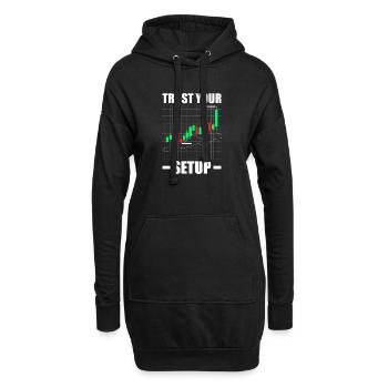 Trust your Setup Aktienmarkt Börse Trader - Hoodie-Kleid - Schwarz - Vorne