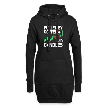 Café et bougies Marché boursier Trader en bourse - Sweat-shirt à capuche long Femme - noir - Devant