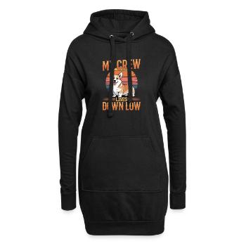Corgi de race de chien drôle - Sweat-shirt à capuche long Femme - noir - Devant