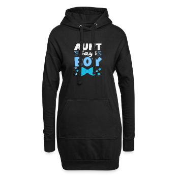 Tante Sagt Junge Gender Reveal Party - Hoodie-Kleid - Schwarz - Vorne