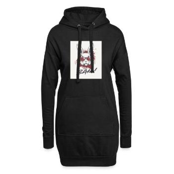Hase mit Sonnenbrille  - Hoodie-Kleid - Schwarz - Vorne