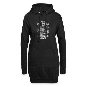Abgelenkt von Unbemalten Minis - Hoodie-Kleid - Schwarz - Vorne