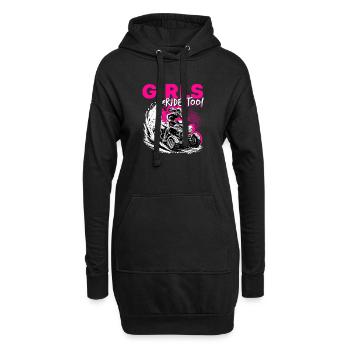 Quad ATV Femme Fille Quad Quad - Sweat-shirt à capuche long Femme - noir - Devant