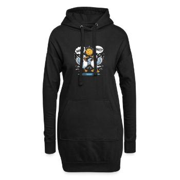 Deux mouettes se battent pour la mine de volley-ball !! À moi !? - Sweat-shirt à capuche long Femme - noir - Devant