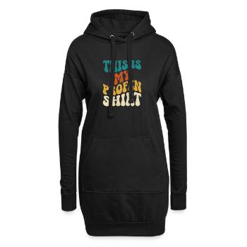 This Is My Groovy Colorblock Shirt - Hoodie-Kleid - Schwarz - Vorne