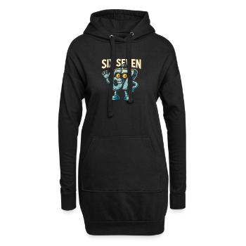Six Seven 67 Italian Brainrot Roboter Meme Humor - Hoodie-Kleid - Schwarz - Vorne