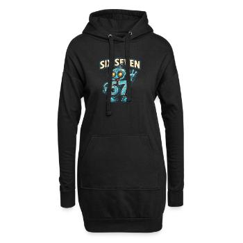 Six Seven 67 Italian Brainrot Roboter Meme Humor - Hoodie-Kleid - Schwarz - Vorne