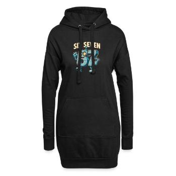 Six Seven 67 Italian Brainrot Roboter Meme Humor - Hoodie-Kleid - Schwarz - Vorne