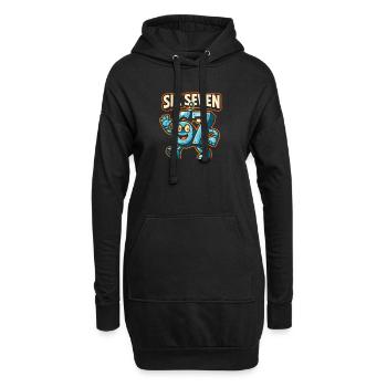 Six Seven 67 Italian Brainrot Roboter Meme Humor - Hoodie-Kleid - Schwarz - Vorne