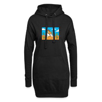 Un cowboy chat en promenade dans le désert - Sweat-shirt à capuche long Femme - noir - Devant