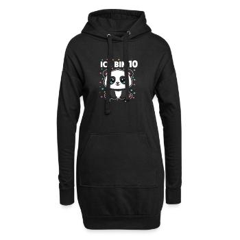 Ich bin 10 - Süßes Panda zum 10. Geburtstag - Hoodie-Kleid - Schwarz - Vorne