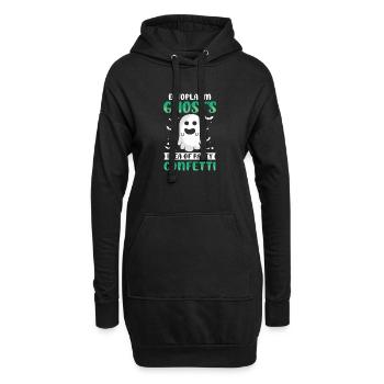 Dicton anglais d’Halloween de Chasseur de Fantômes - Sweat-shirt à capuche long Femme - noir - Devant