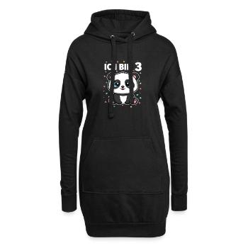 Ich bin 3 - Süßes Panda zum 3. Geburtstag - Hoodie-Kleid - Schwarz - Vorne