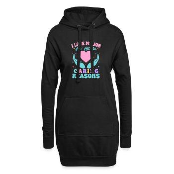 Social Worker Quote Love My Job Caring Reasons - Hoodie-Kleid - Schwarz - Vorne