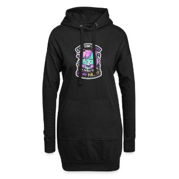 Kätzchen im Fursuit Regenbogen - Hoodie-Kleid - Schwarz - Vorne
