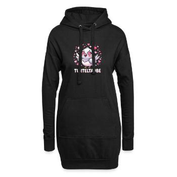 Turteltaube Niedliche Verliebte Taube - Hoodie-Kleid - Schwarz - Vorne