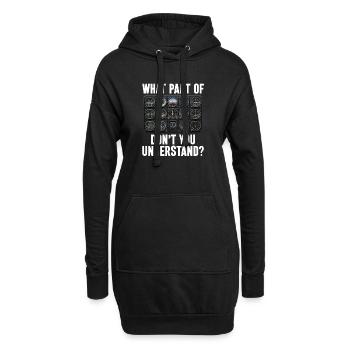 Flugzeug Flug Pilot Flugzeug Fluggesellschaft - Hoodie-Kleid - Schwarz - Vorne