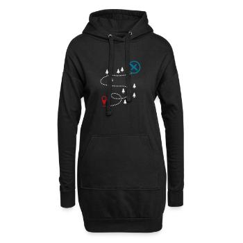 Adventure Trail Map Geocaching Graphic - Hoodie-Kleid - Schwarz - Vorne
